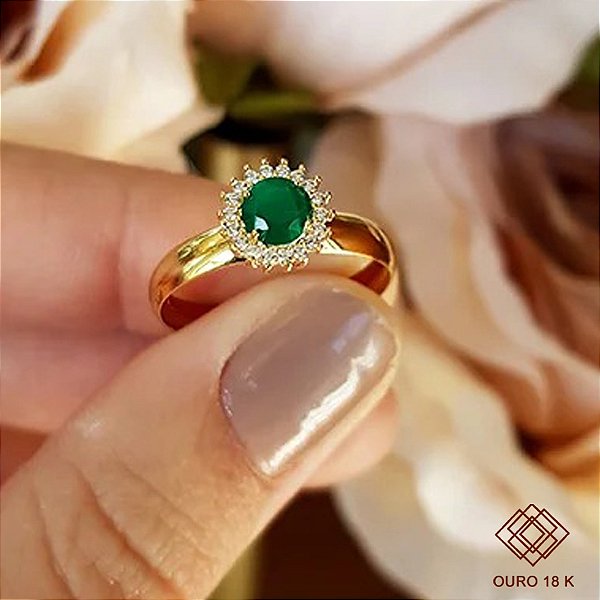 Anel Formatura Enfermagem Ouro 18k Zircônia - Sem emblema