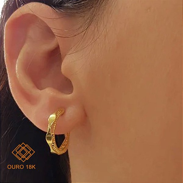 Brinco Argola Filigrana Ouro 18k