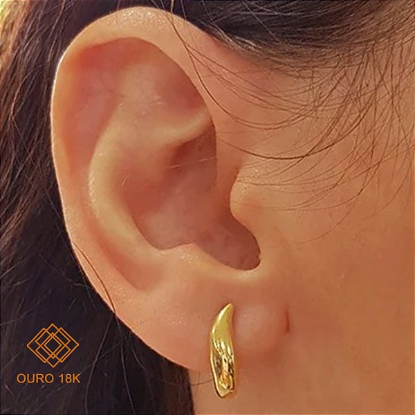 Brinco Bold Gota Ouro 18k