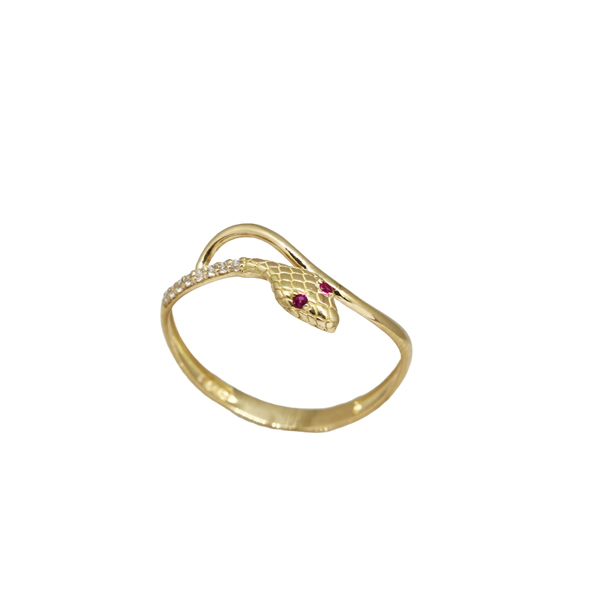Anel Cobra Ouro 18k Zircônia