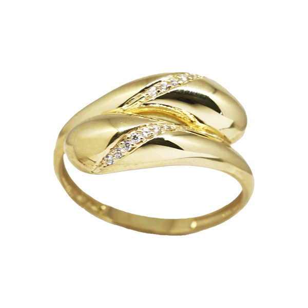 Anel Bold Ouro 18k Zircônia