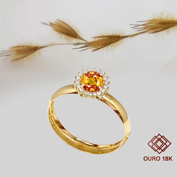 Anel Formatura Farmácia Ouro 18k Zircônia - Sem emblema