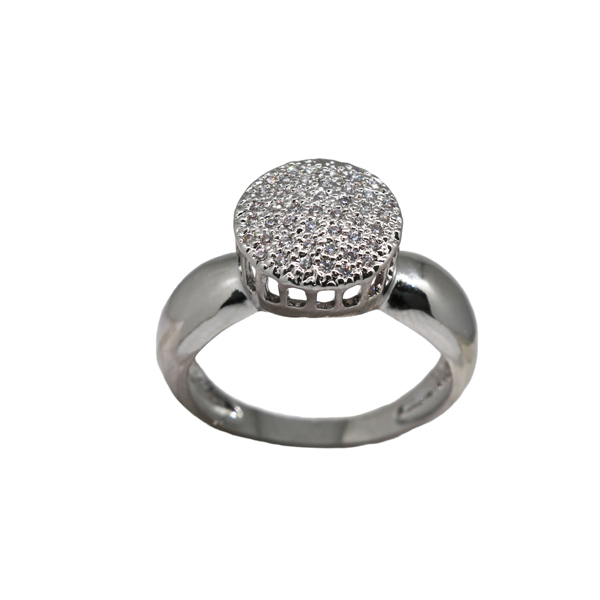 Anel Chuveiro Redondo Prata 925 Zircônias