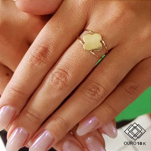 Anel Trevo Ouro 18k