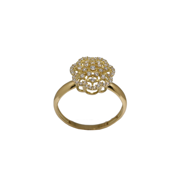 Anel Chuveiro Flor Ouro 18k Zircônia