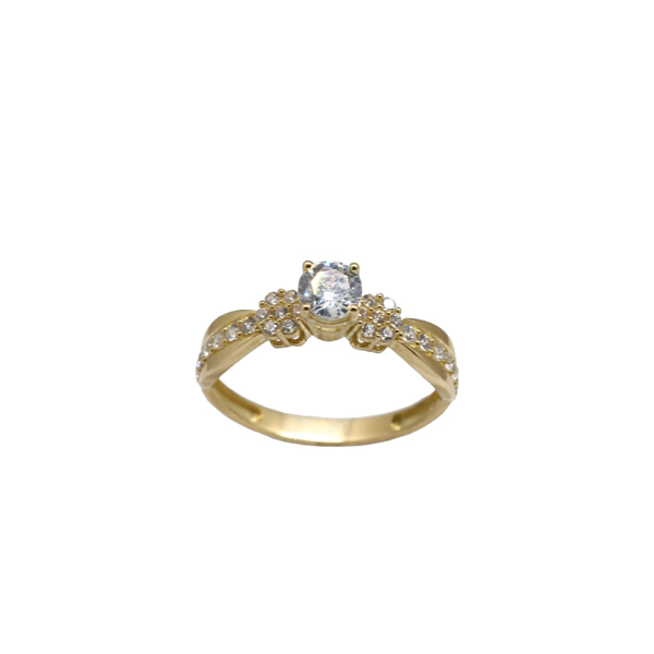 Anel Solitário Zircônia Ouro 18k