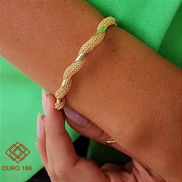 Bracelete Torcido Filigrana Ouro 18k