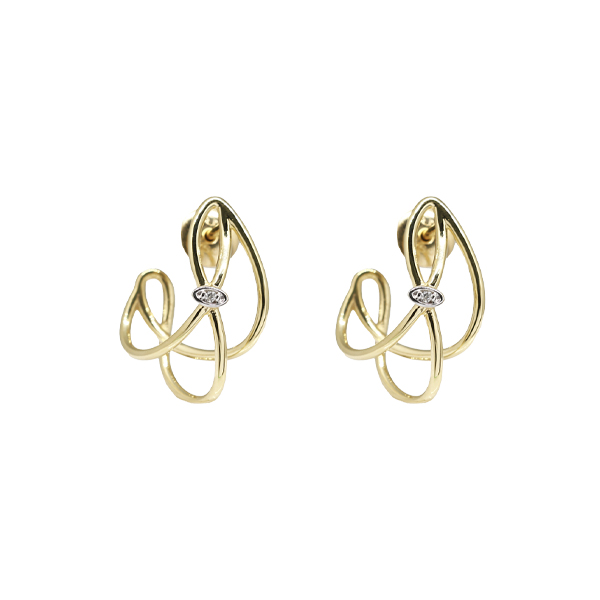 Brinco Ouro 18k Zircônia