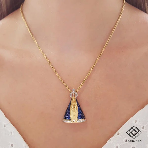 Pingente Nossa Senhora da Aparecida Ouro 18k