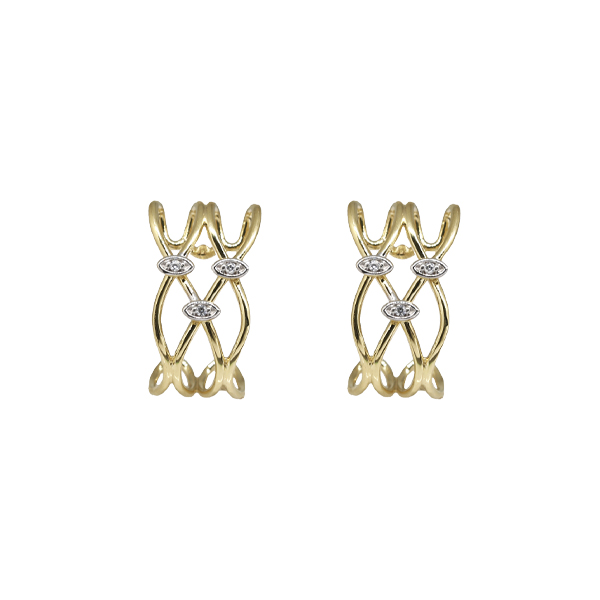 Brinco Ouro 18k Zircônia