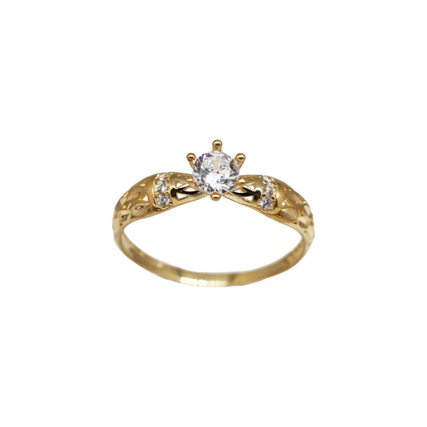 Anel Solitário Zircônia Ouro 18k