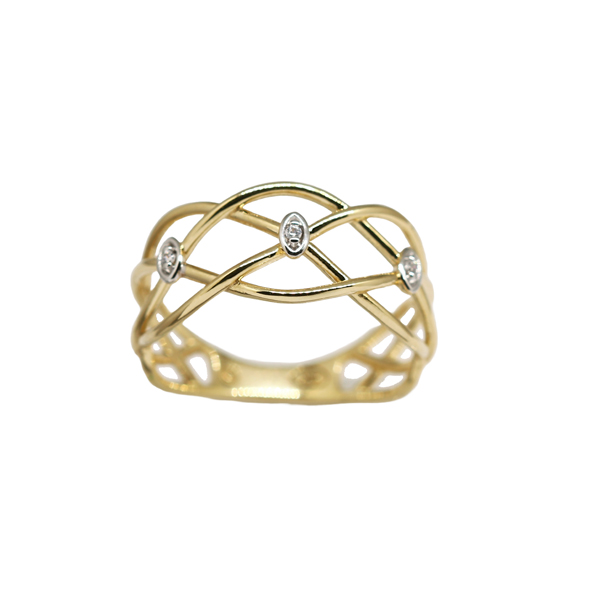Anel Ouro 18k Zircônias