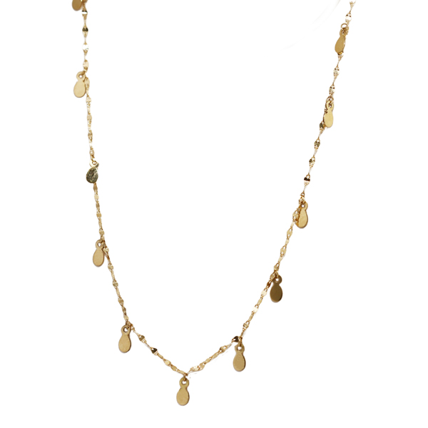 Gargantilha Gotas Ouro 18k - 70cm