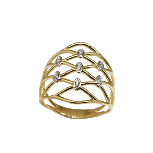 Anel Ouro 18k Zircônias
