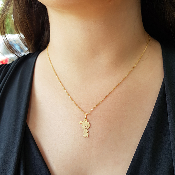 Pingente Menina Ouro 18k