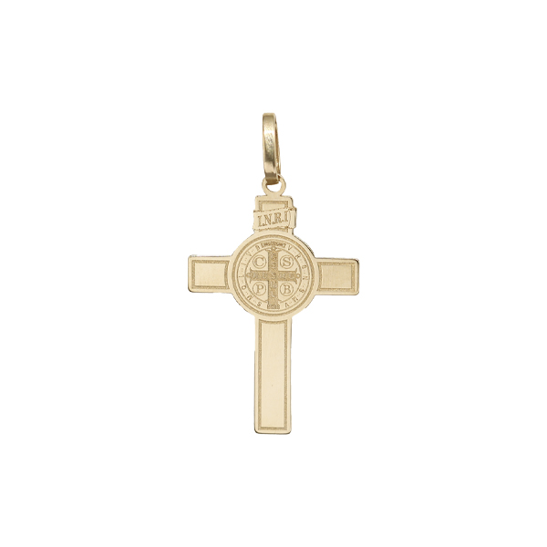 Pingente São Bento Cruz Ouro 18k