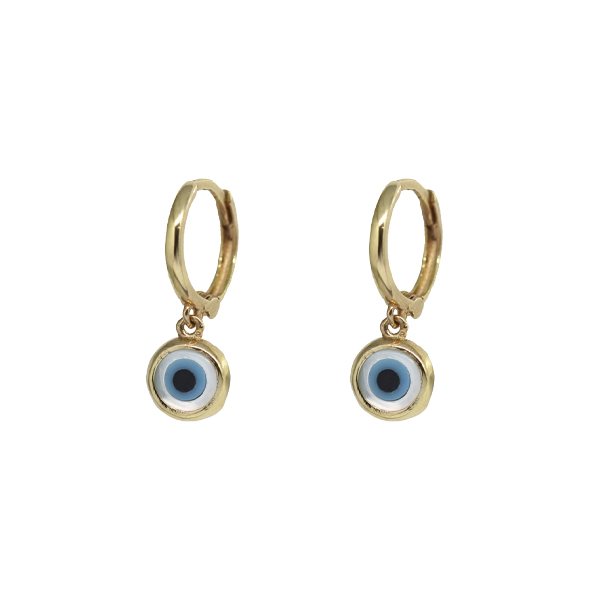 Brinco Argola Olho Grego Ouro 18k