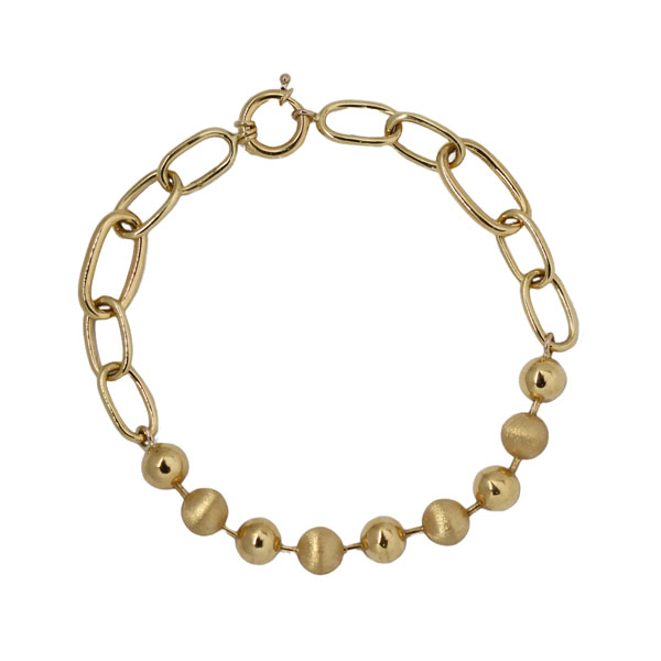 Pulseira Elos Esferas Ouro 18k
