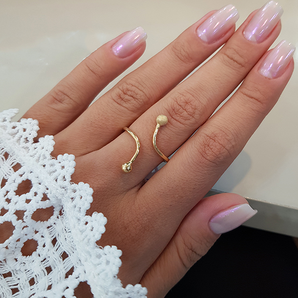 Anel Esferas Ouro 18k