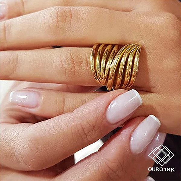 Anel Anime Asas Ouro 18k