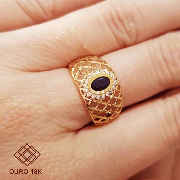 Anel Formatura Gestão Financeira Ouro 18k - Sem emblema