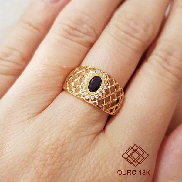 Anel Formatura Marketing Ouro 18k - Sem emblema