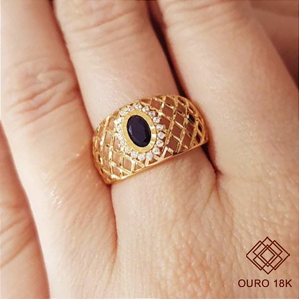 Anel Formatura Pedagogia Ouro 18k - Sem emblema