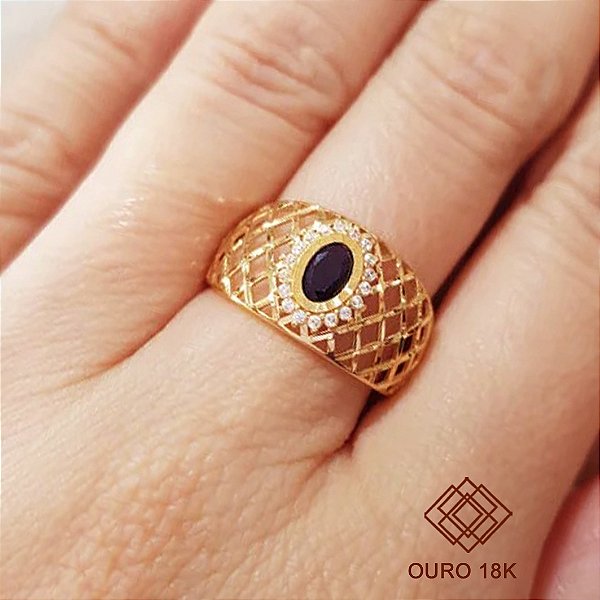 Anel Formatura Relações Públicas Ouro 18k - Sem emblema