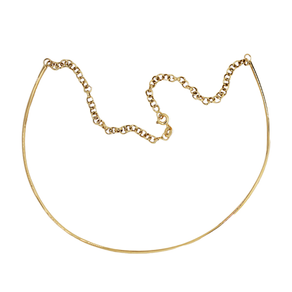 Gargantilha Choker Ondas Ouro 18k