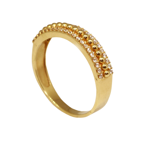 Anel Aparador Ouro 18k Zircônias