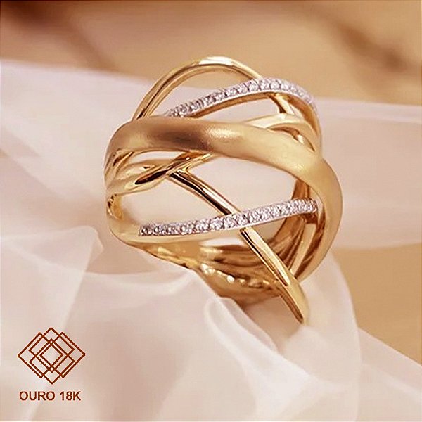 Anel Ouro 18k Brilhante Moissanite