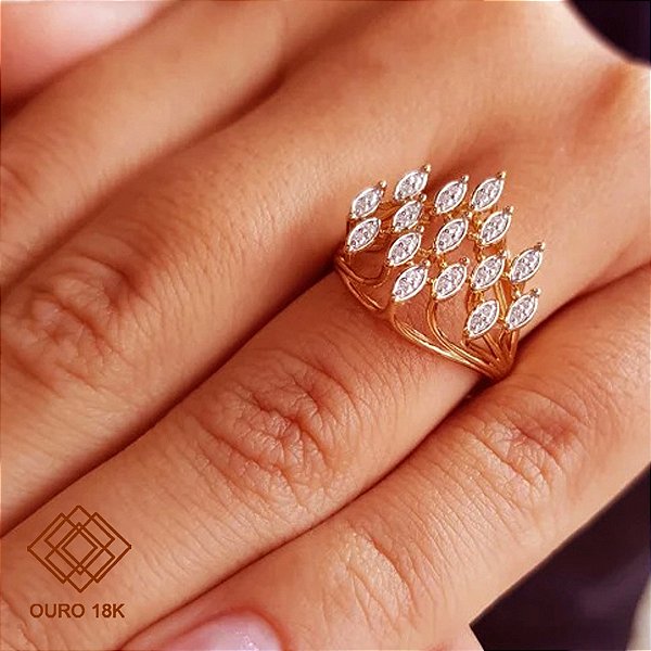 Anel Ouro 18k Brilhante Moissanite