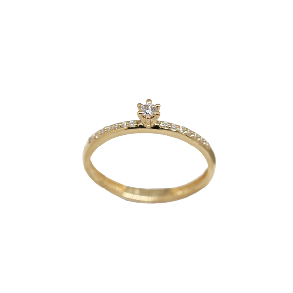 Anel Solitário Ouro 18k Moissanite