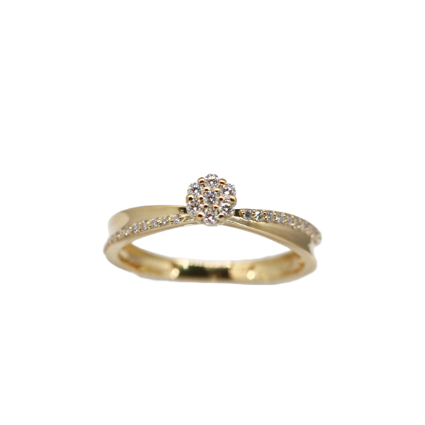 Anel Chuveiro Ouro 18k Moissanite