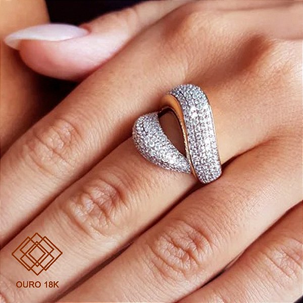 Anel Ouro 18k Brilhante Moissanite