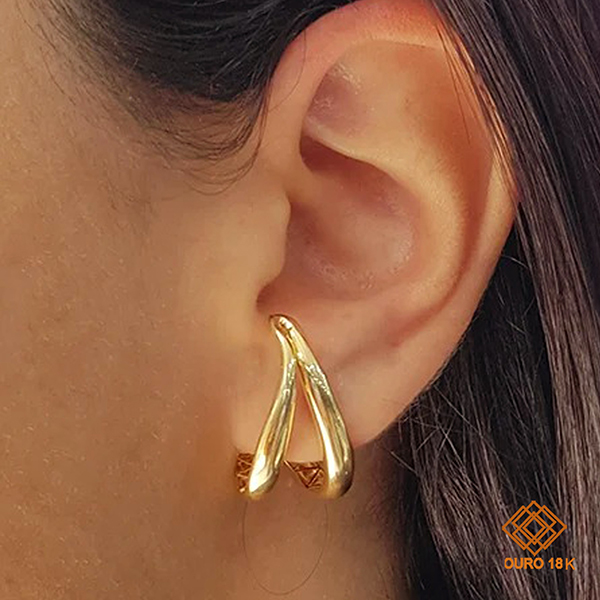 Brinco Ear Hook  Ouro 18k