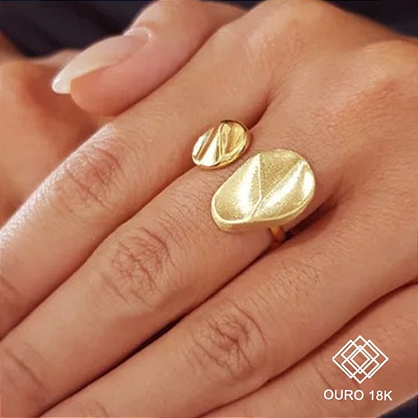 Anel Oval Ouro 18k