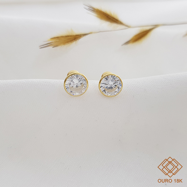 Brinco Ponto de Luz Pequeno Ouro 18k