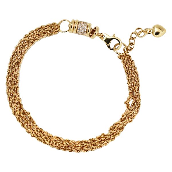 Pulseira Cabo de Aço Ouro 18k Zircônia
