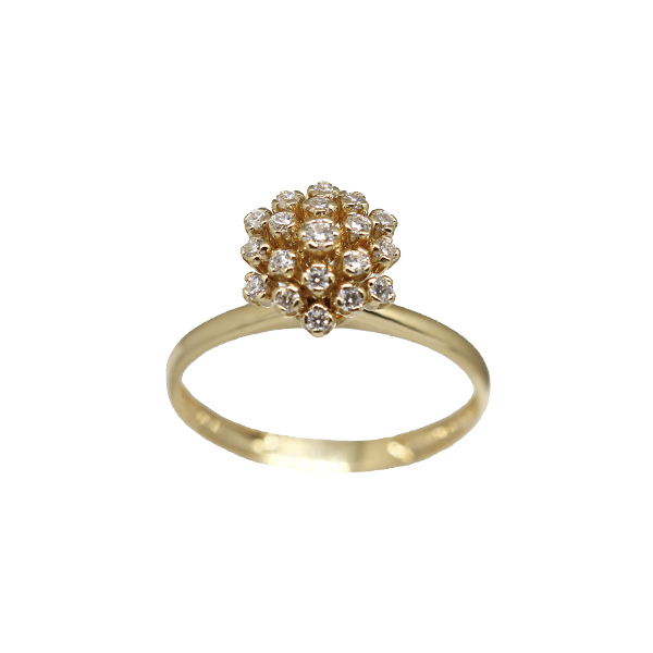 Anel Chuveiro Rainha Ouro 18k e Moissanite
