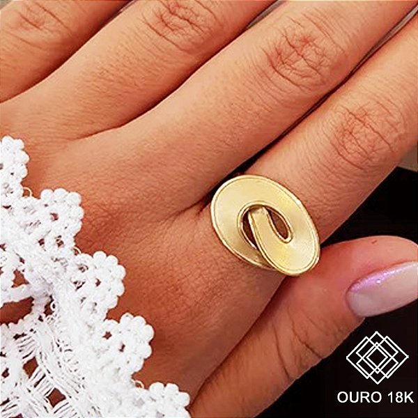 Anel Ouro 18k Fosco