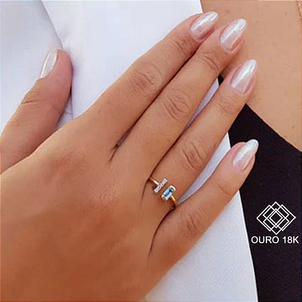 Anel Topázio London Ouro 18k