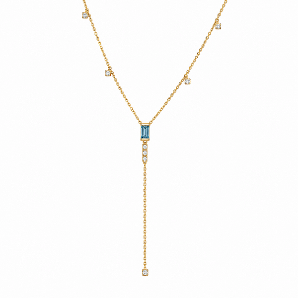 Gargantilha Gravatinha Ouro 18k Topázios