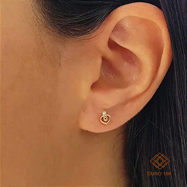 Brinco Coração Topázio Ouro 18k