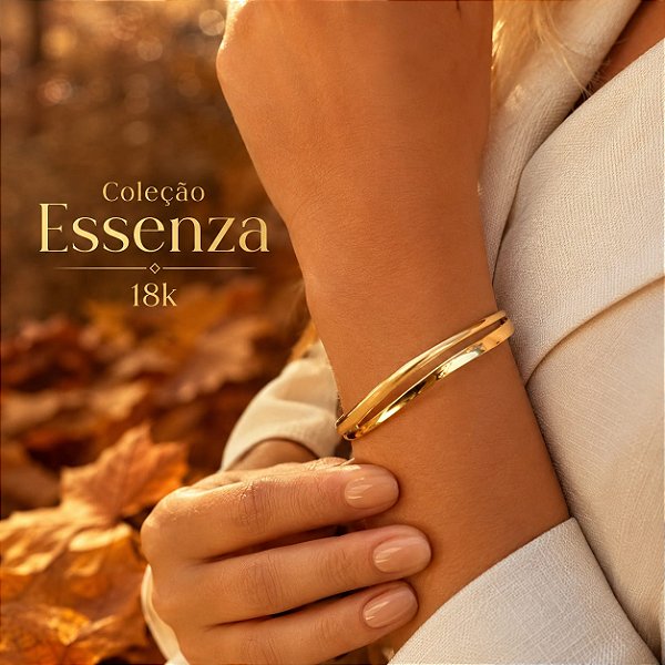 Bracelete Ondas Ouro 18k - Coleção Essenza