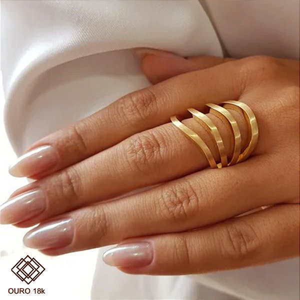 Anel Trançado Ouro 18k