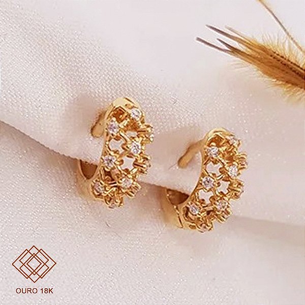 Brinco Argola Ouro 18k Diamante Cultivado