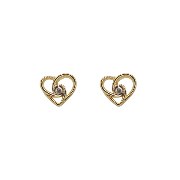 Brinco Coração Topázio Ouro 18k