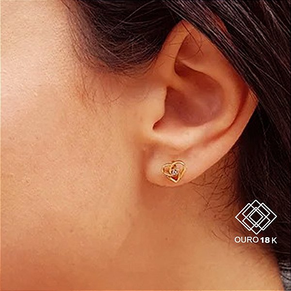 Brinco Coração Topázio Ouro 18k