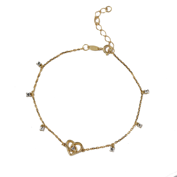 Pulseira Coração Topázio Ouro 18k